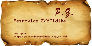 Petrovics Zöldike névjegykártya
